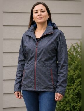 McKINLEY Aquabase Waterproof Jacket Women’s XL Gray Hooded Lightweight Rain Jack